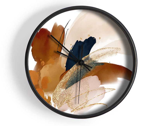 Natural Brush Strokes Clock - Wallart-Direct UK