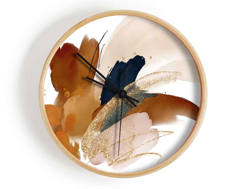 Natural Brush Strokes Clock - Wallart-Direct UK