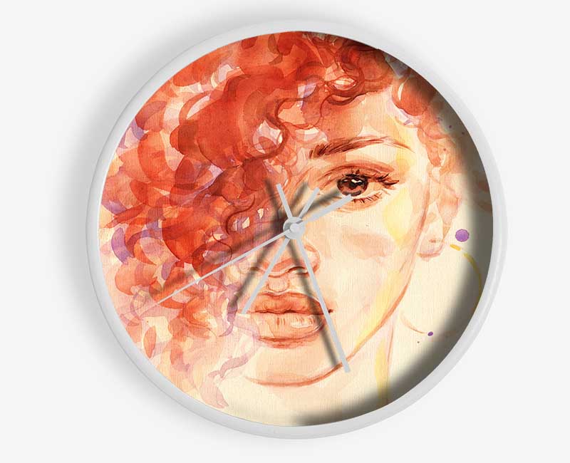 The Face Of Watercolour Clock - Wallart-Direct UK