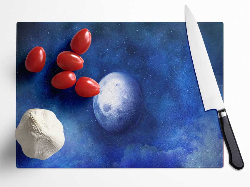 The Blue Moon Beauty Glass Chopping Board