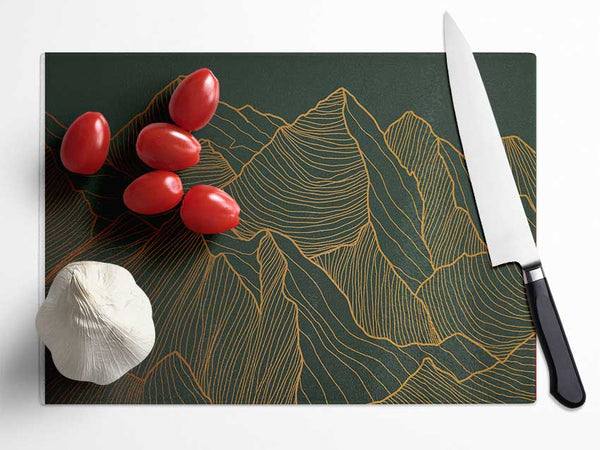 Mountains Of Gold Glass Chopping Board