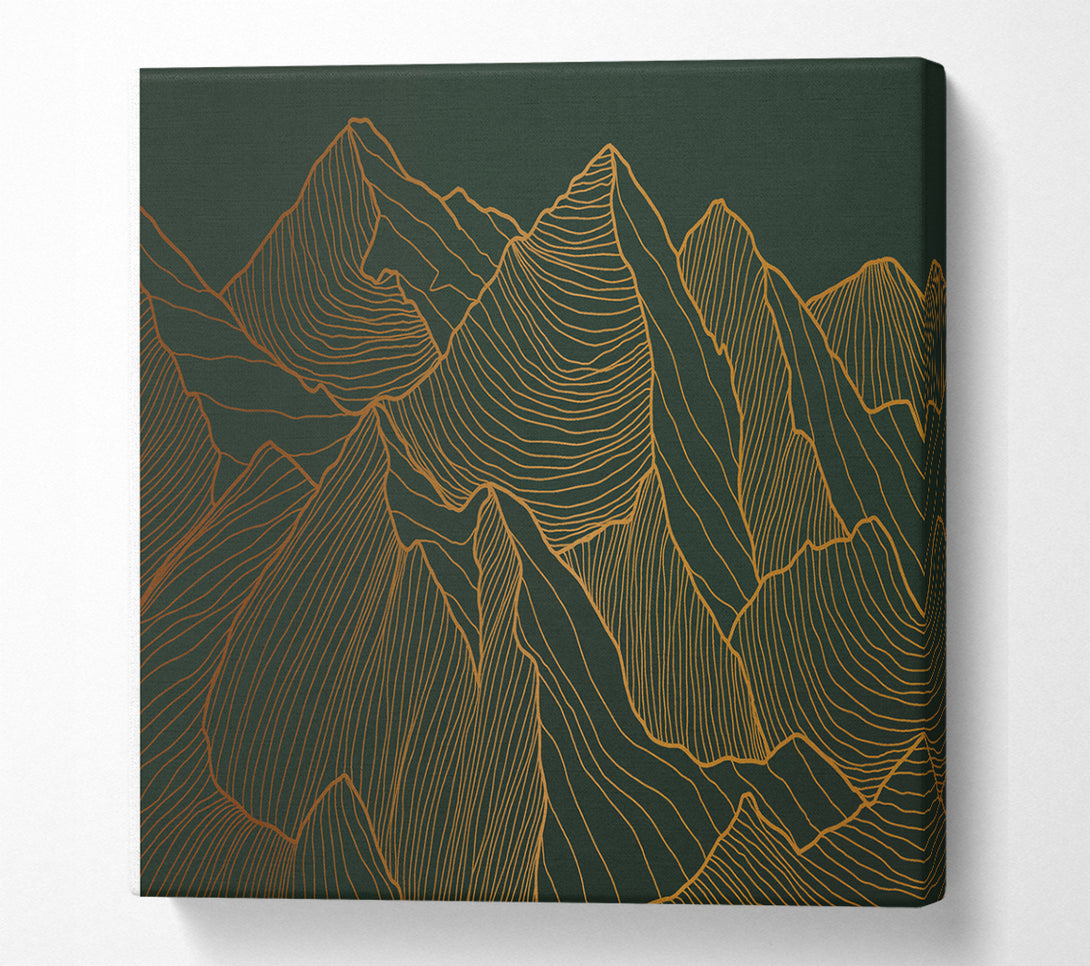 A Square Canvas Print Showing Mountains Of Gold Square Wall Art