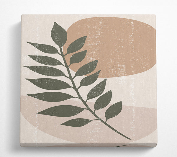 A Square Canvas Print Showing Leaf Of Modern Art Square Wall Art