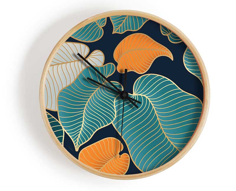 The Banana Leaf Flow Clock - Wallart-Direct UK