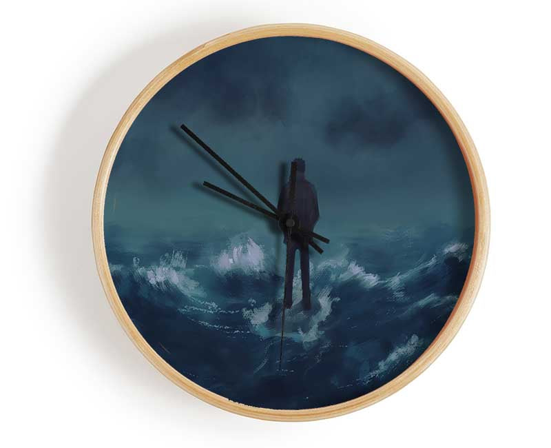 Standing On The Crashing Waves Clock - Wallart-Direct UK