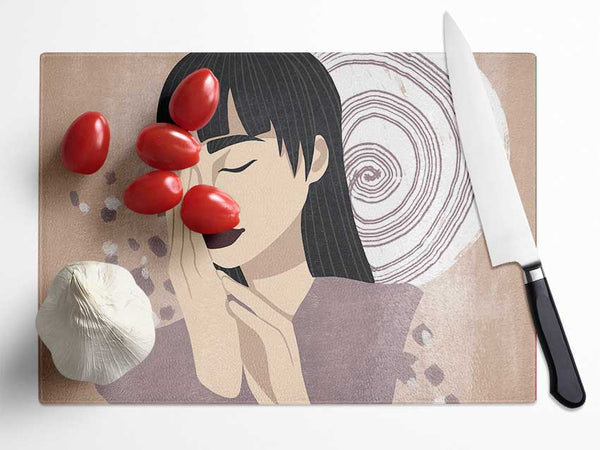 Hand To Face Glass Chopping Board