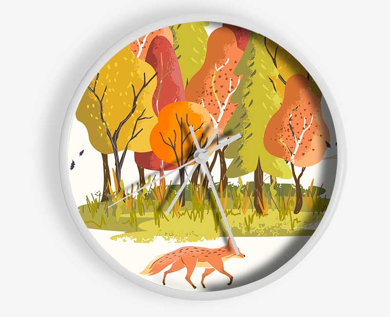 Fox In The Woodland Clock - Wallart-Direct UK