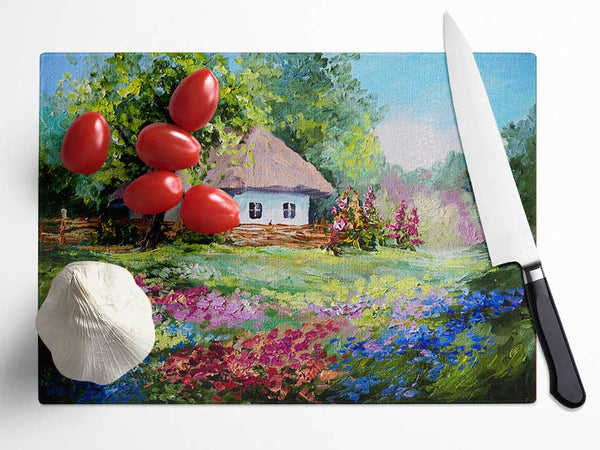 The Cottage Woodland Glass Chopping Board