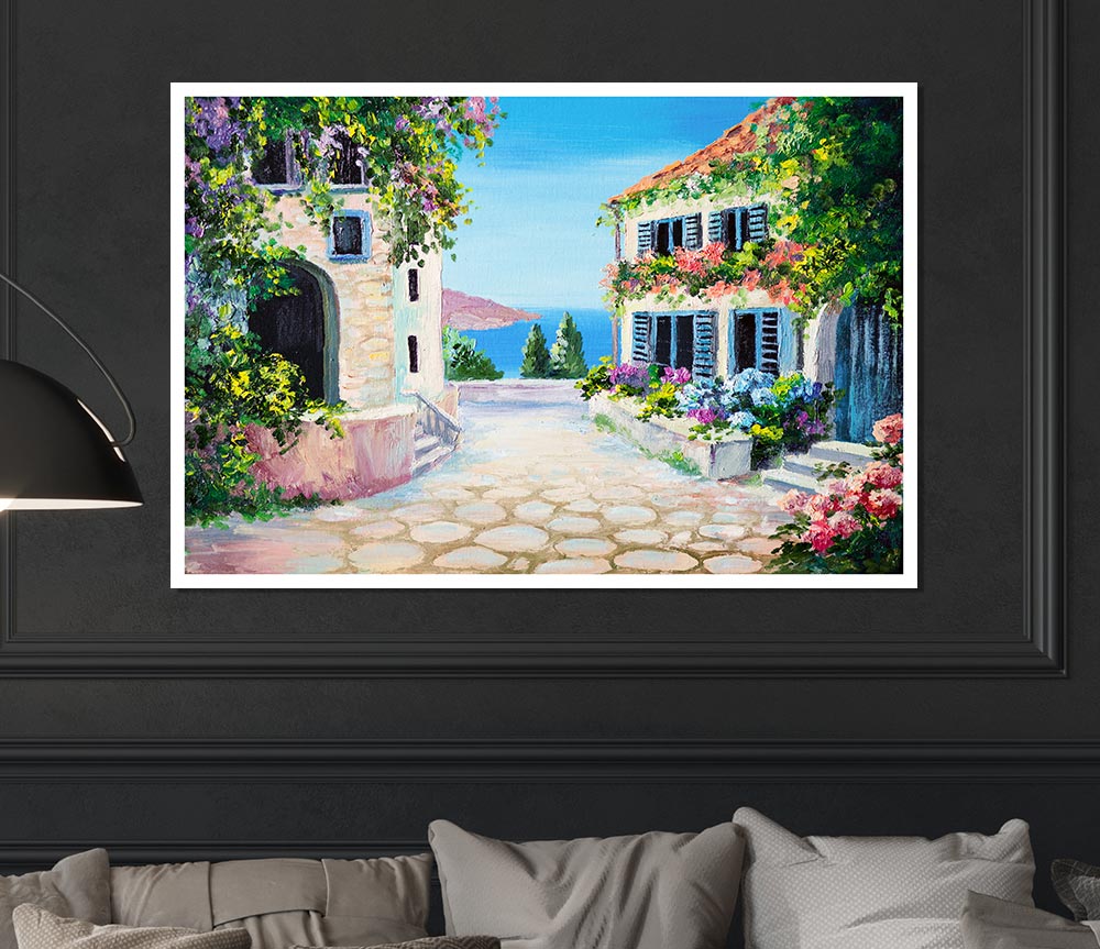 Italy By The Sea Print Poster Wall Art