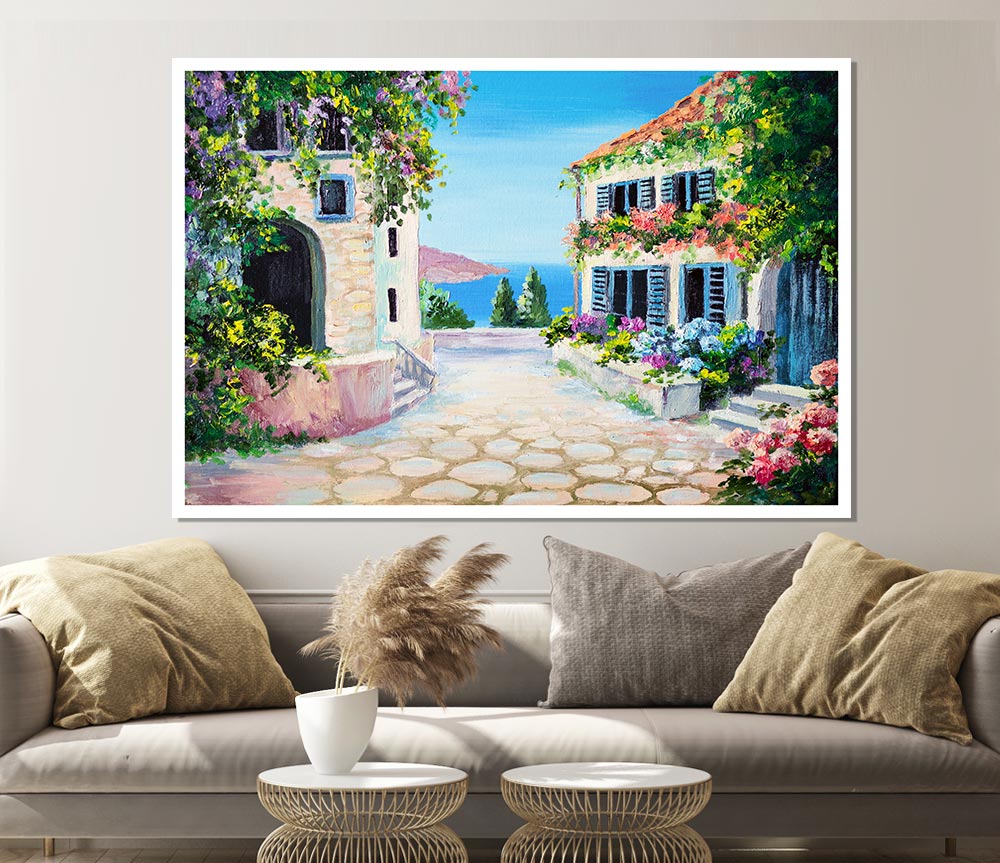 Italy By The Sea Print Poster Wall Art