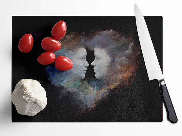 The Cloud Heart Glass Chopping Board