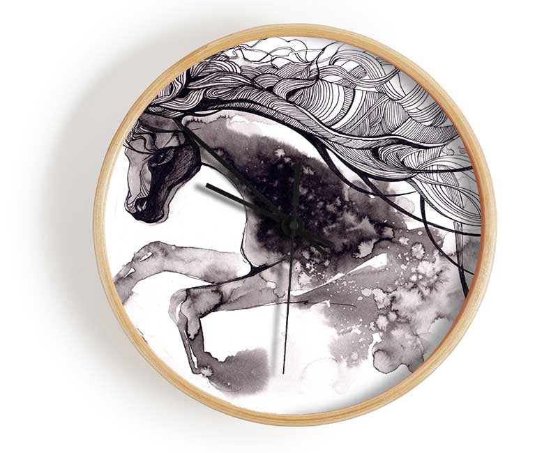 Long Haired Horse Clock - Wallart-Direct UK