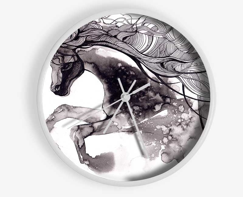 Long Haired Horse Clock - Wallart-Direct UK