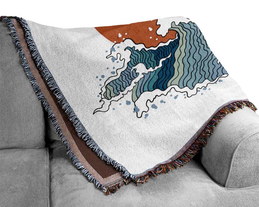 Crashing Waters Under The Sun Woven Blanket