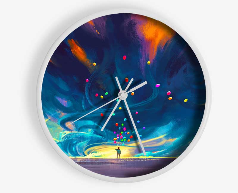 Swirling Skies Of Colour Clock - Wallart-Direct UK