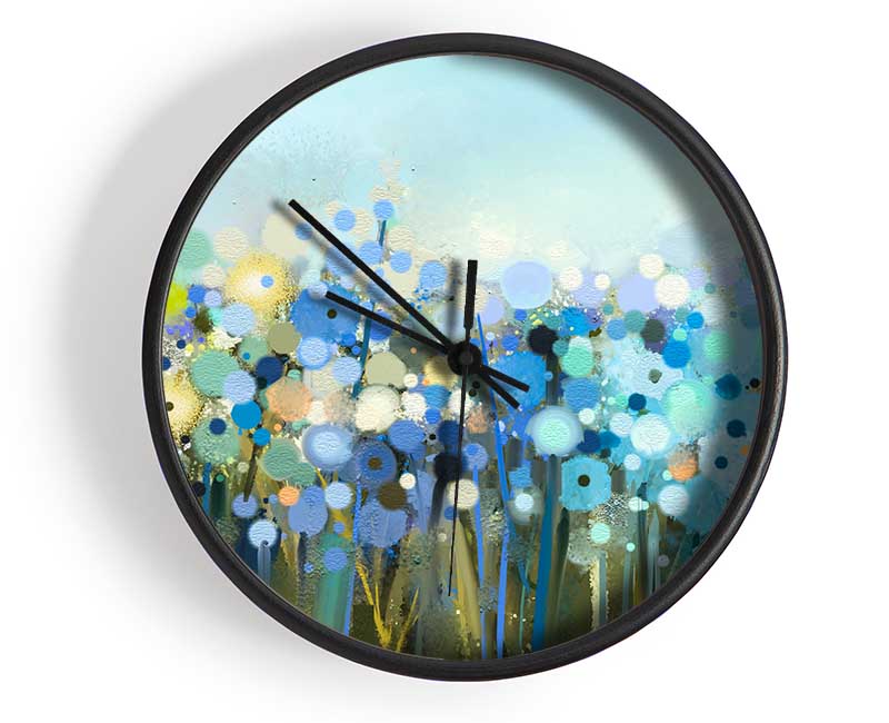 The Turquoise Wonder Flowers Clock - Wallart-Direct UK