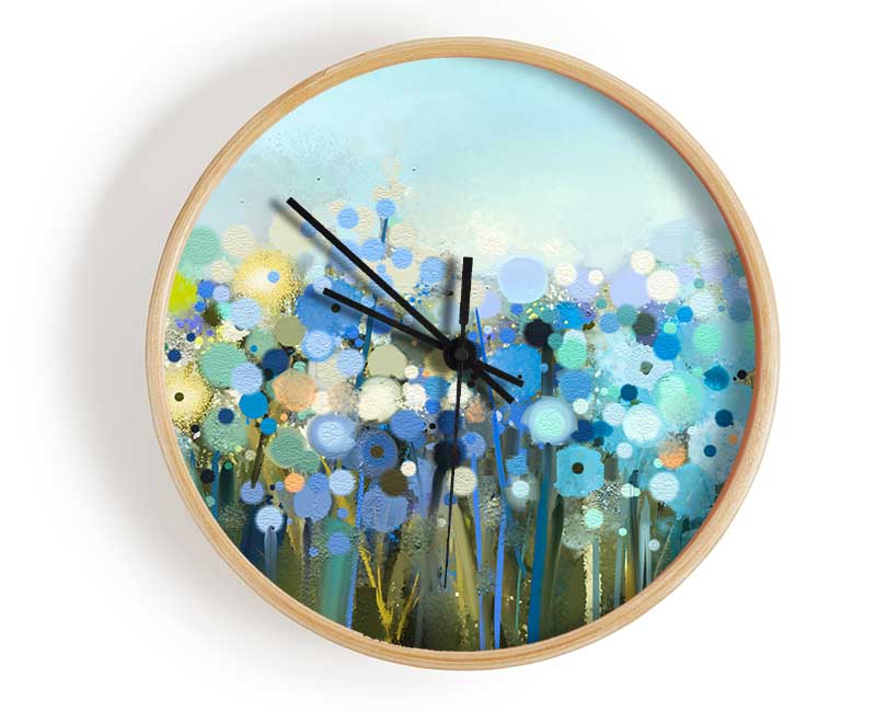 The Turquoise Wonder Flowers Clock - Wallart-Direct UK