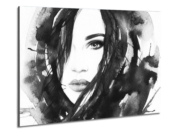 Black And White Watercolour Face