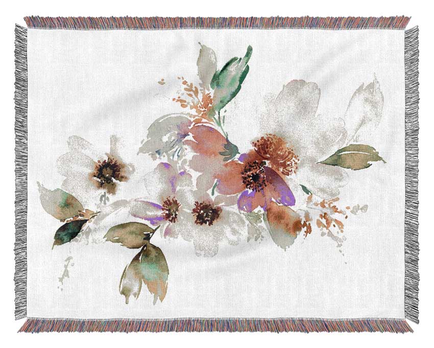 The Watercolour Flower Paint Woven Blanket