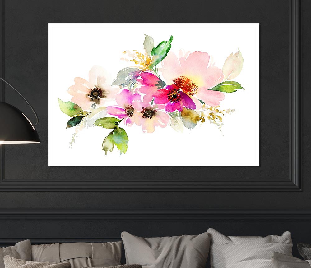 The Watercolour Flower Paint Print Poster Wall Art