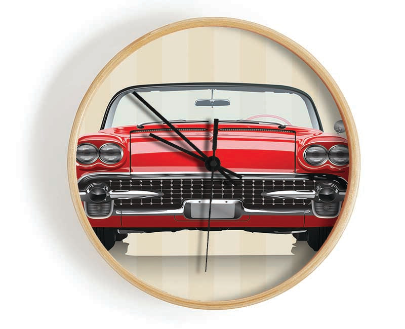 Classic American Car On Stripes Clock - Wallart-Direct UK