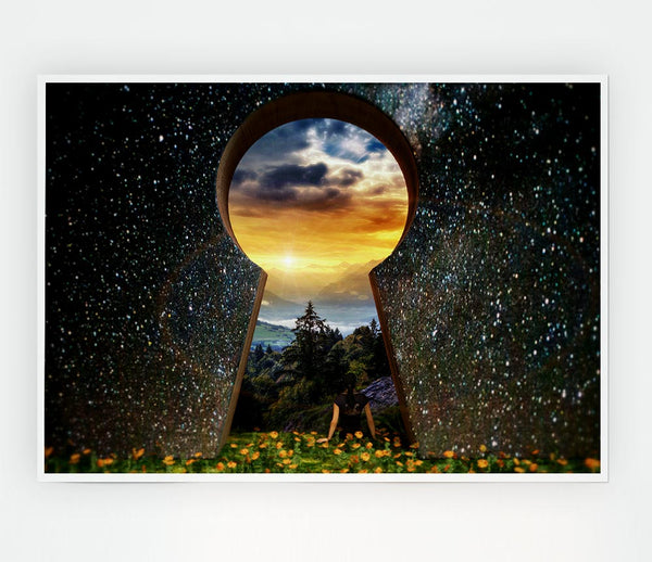 Key Hole Universe Print Poster Wall Art