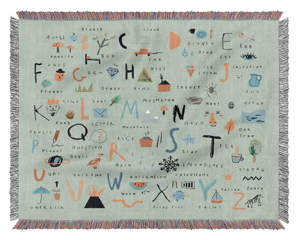 The Kids Alphabet Hand Drawn Woven Blanket