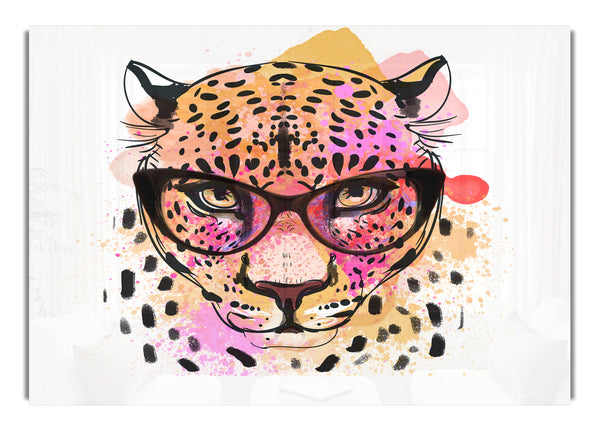 Peach Leopard Glasses