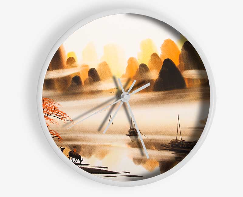 The Valley Of Deer View Clock - Wallart-Direct UK