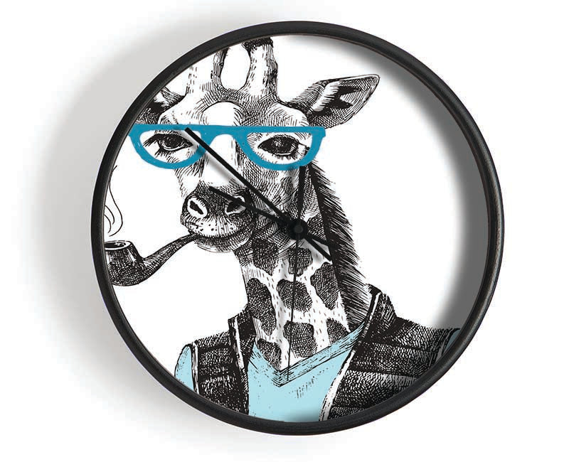 The Giraffe With Glasses Clock - Wallart-Direct UK