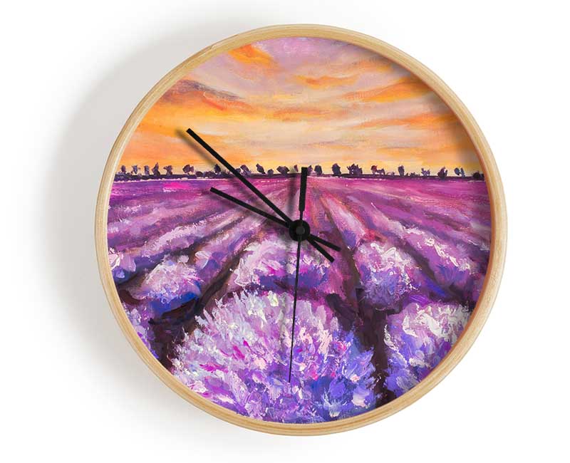 Lavender Fields Supreme Clock - Wallart-Direct UK