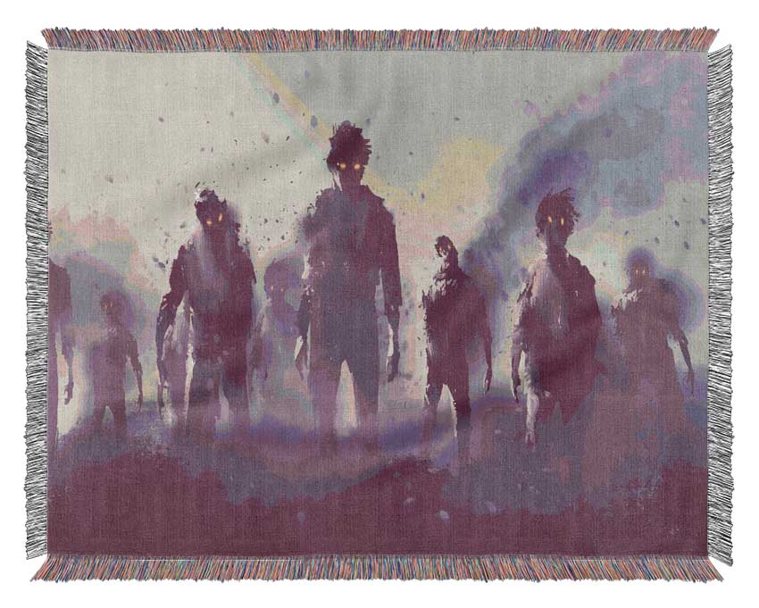 The Ghostly Zombie Horde Woven Blanket