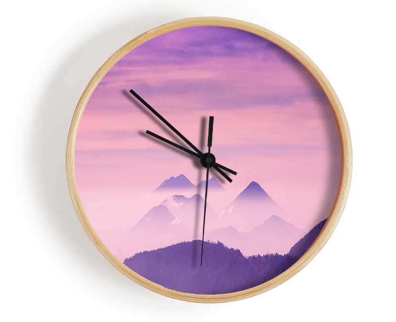 Lavender Mountain Top Clock - Wallart-Direct UK