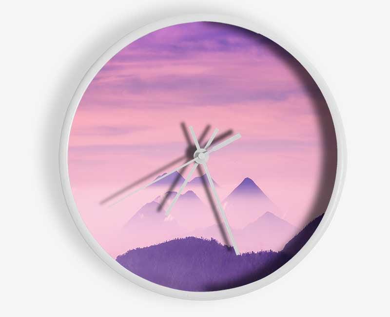 Lavender Mountain Top Clock - Wallart-Direct UK