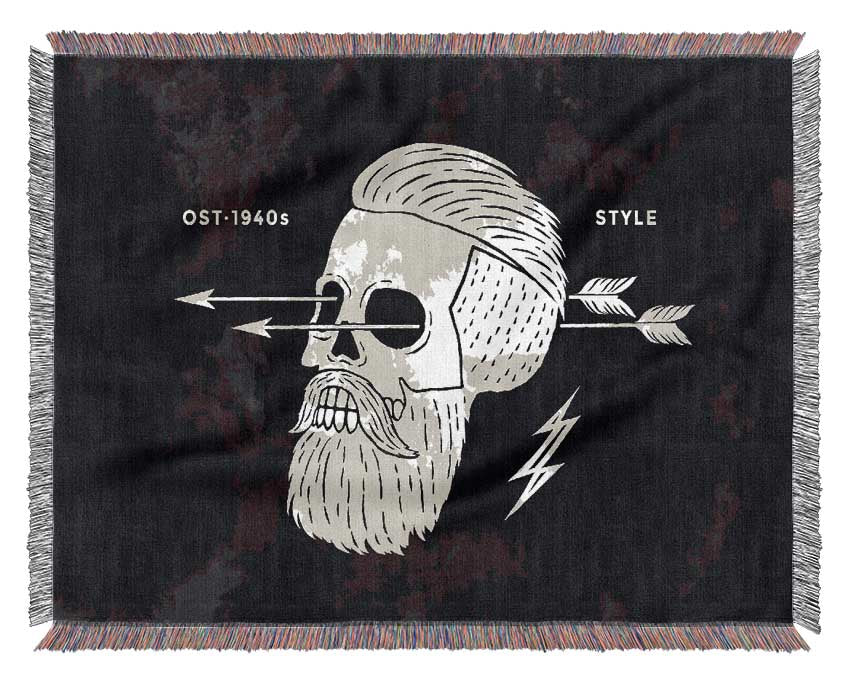 The Hipster Skull Woven Blanket