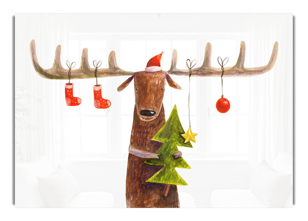 Reindeer At Christmas Antlers