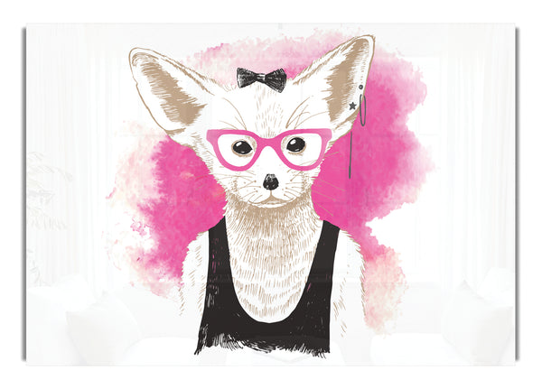 Arctic Fox Bow Pink Glasses