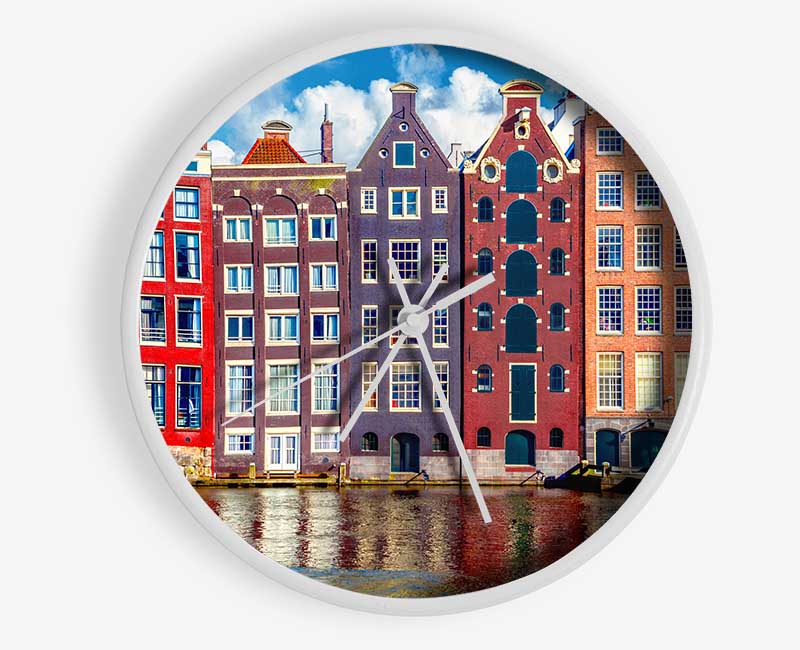 Tightly Packed Houses Clock - Wallart-Direct UK