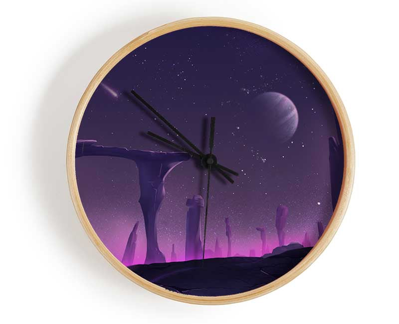 The Purple Planet Clock - Wallart-Direct UK