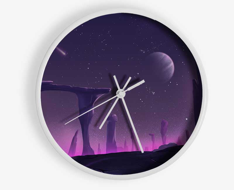 The Purple Planet Clock - Wallart-Direct UK