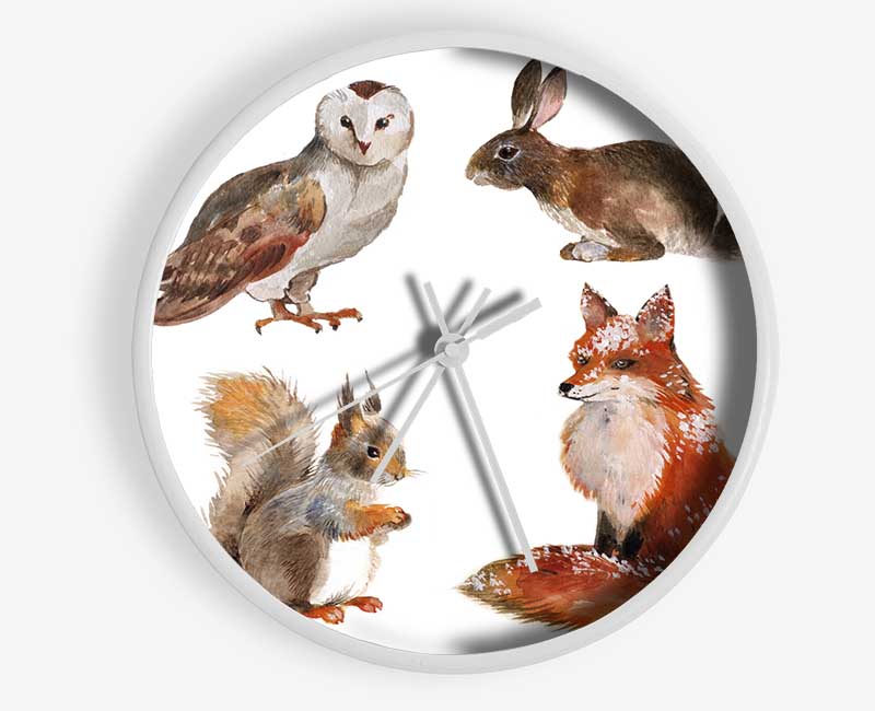 Animals Of The Woodland Clock - Wallart-Direct UK