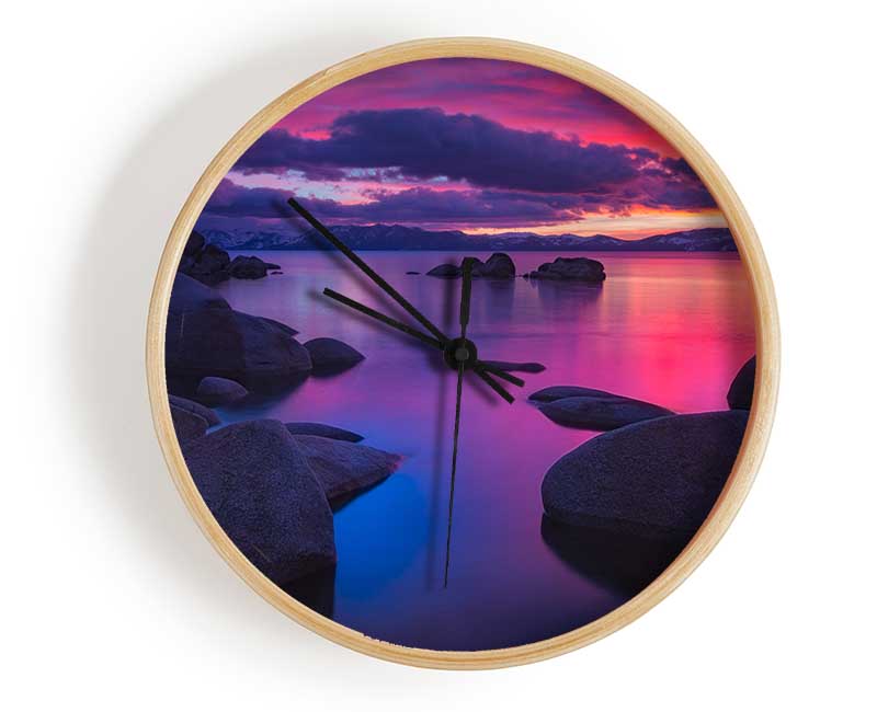 Big Round Stones In The Sand Clock - Wallart-Direct UK