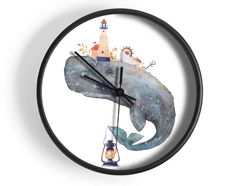 The Seaside Whale Clock - Wallart-Direct UK