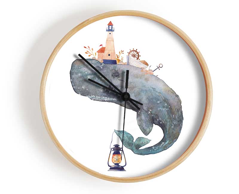 The Seaside Whale Clock - Wallart-Direct UK