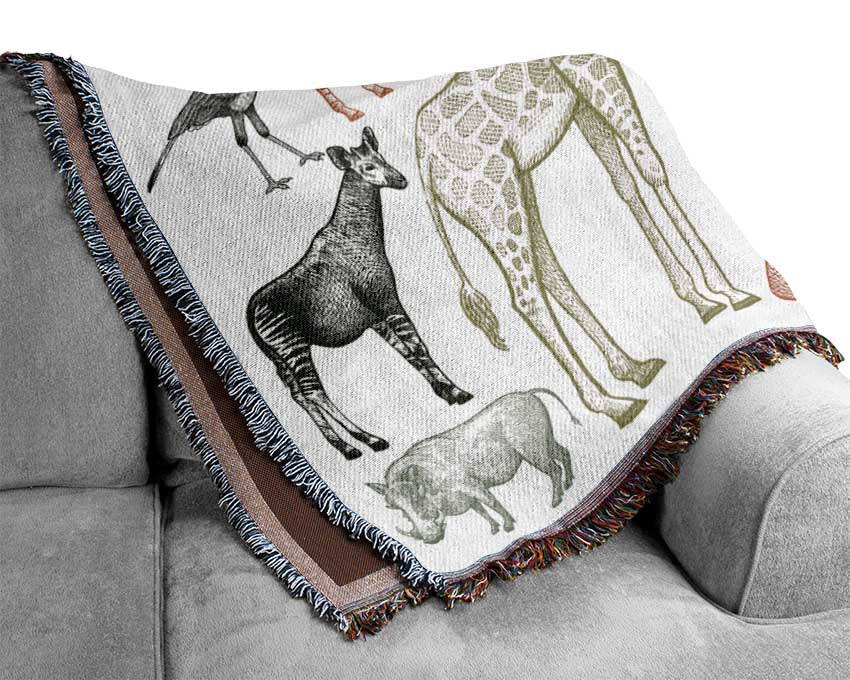 The Animal Kingdom Sketch Woven Blanket