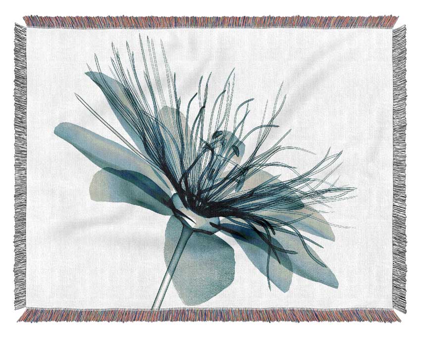 Green Flower Opens Woven Blanket