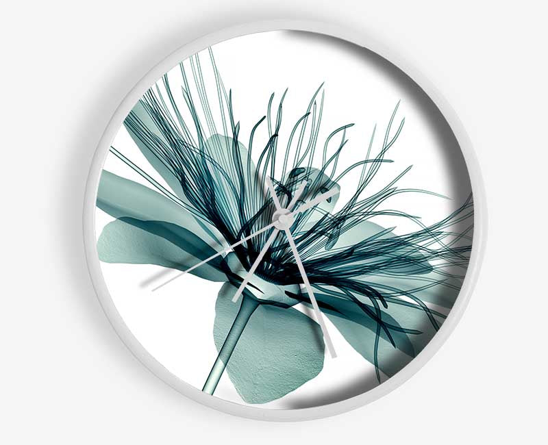 Green Flower Opens Clock - Wallart-Direct UK