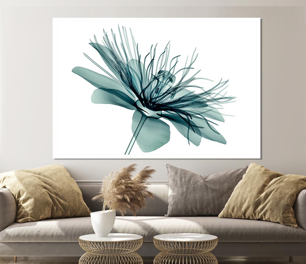 Green Flower Opens Print Poster Wall Art