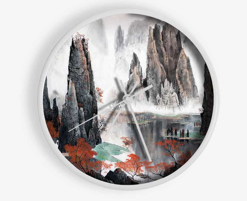 Tall Rock Structures In The Valley Clock - Wallart-Direct UK