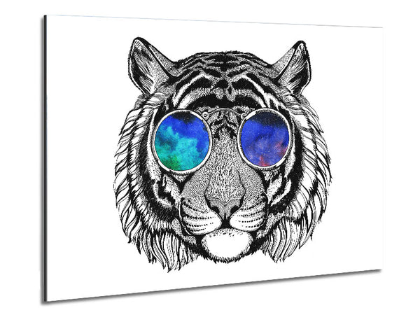 Brille auf einem Tiger-Hipster